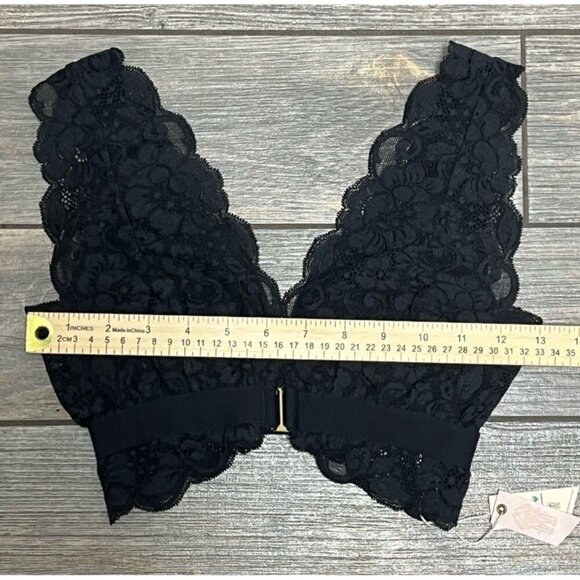 NWT $58 Free People X HAH Got Ur Back Bra XS Black Lace Bralette Adjustable - Picture 8 of 10